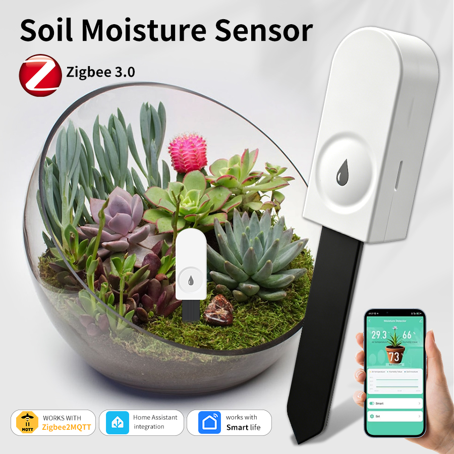 Smart Garden Zigbee - Slimme ZigBee Bodemvochtsensor Temperatuur-vochtigheidsmeter Detector Thermo-hygrometer