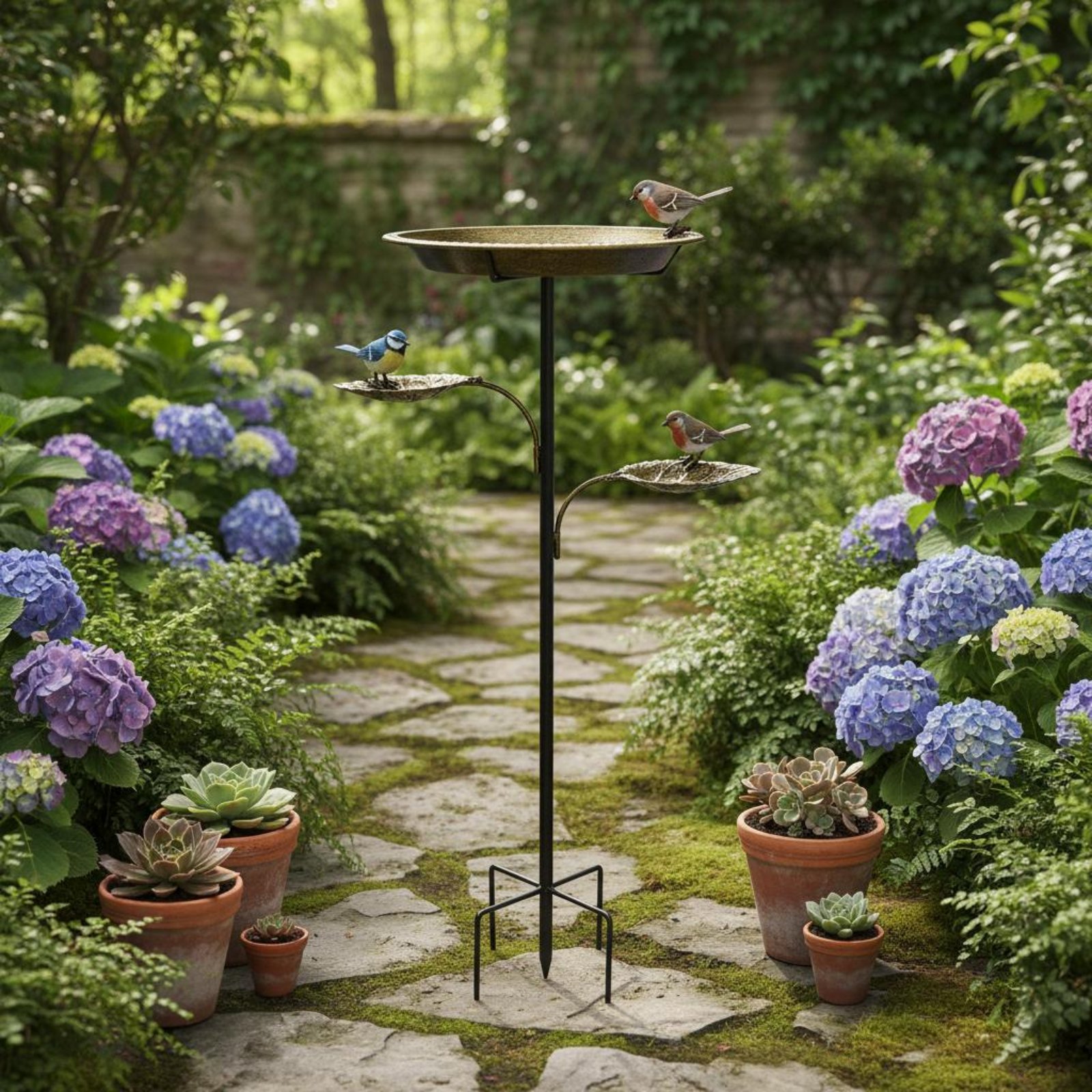 Metalen vogelbadpaal van smeed - Garden Weather Station recensie en prijs