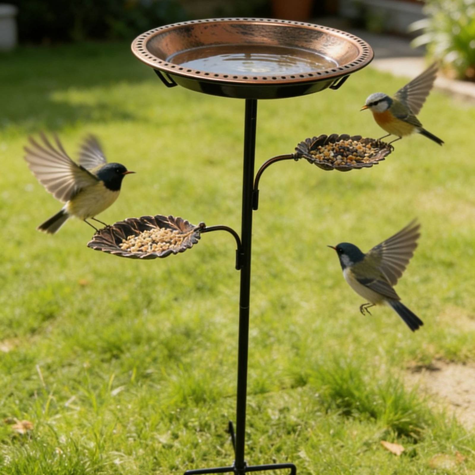 Metalen vogelbadpaal van smeed - Garden Weather Station recensie en prijs